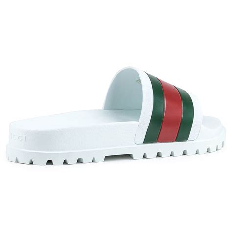 white gucci slides not ribbed|Gucci transparent slides.